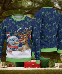 NFL Seattle Seahawks Christmas Reindeer Sport Christmas Ugly Sweater 3D