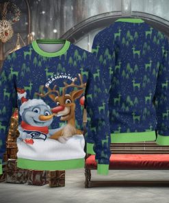 NFL Seattle Seahawks Christmas Reindeer Sport Christmas Ugly Sweater 3D