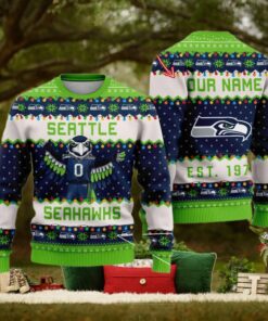 NFL Seattle Seahawks Cute Mascot Custom Ugly Christmas Sweater