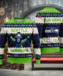NFL Seattle Seahawks Cute Mascot Custom Ugly Christmas Sweater