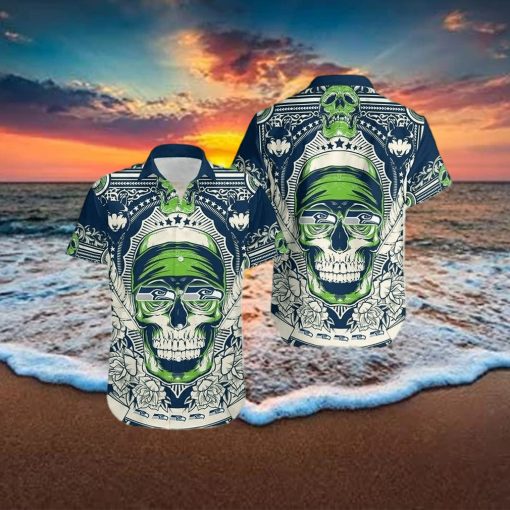 NFL Seattle Seahawks Embrace Game Day Island Skull Hawaiian Shirt Gift Halloween