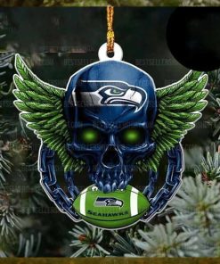 NFL Seattle Seahawks Football Skull Logo Unique 2023 Christmas Ornament
