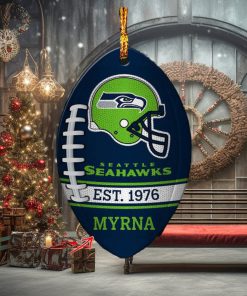 NFL Seattle Seahawks Football Xmas Custom Name Tree Decorations Ornament