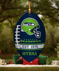 NFL Seattle Seahawks Football Xmas Custom Name Tree Decorations Ornament