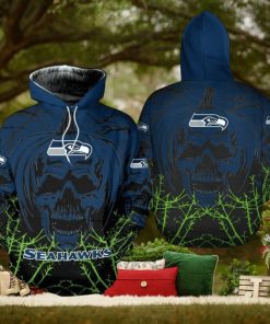 NFL Seattle Seahawks Halloween Skull Pumpkin Pullover Hoodie