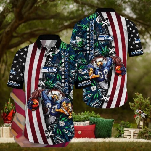 NFL Seattle Seahawks Hawaii Shirt Mascot Aloha Summer Shirt