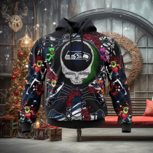 NFL Seattle Seahawks Mix Grateful Dead, Personalized Name & Number Specialized Concepts Kits 3D Hoodie