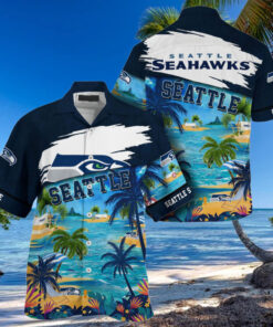 NFL Seattle Seahawks Palm Tree Hot Summer Hawaiian Shirt Gifts Sport Fans