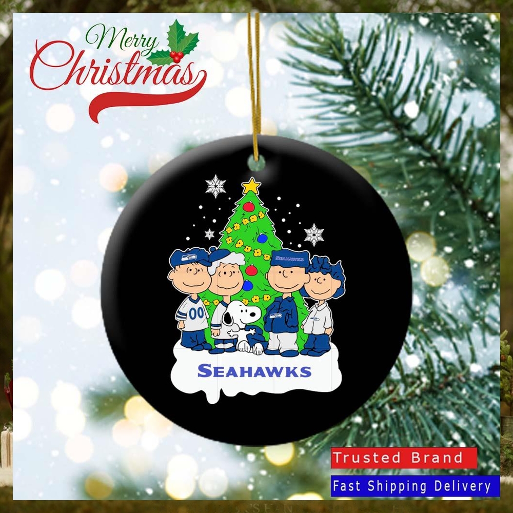 NFL Seattle Seahawks Snoopy The Peanuts Round Ornament NFL Seattle Seahawks Snoopy The Peanuts Round Ornament