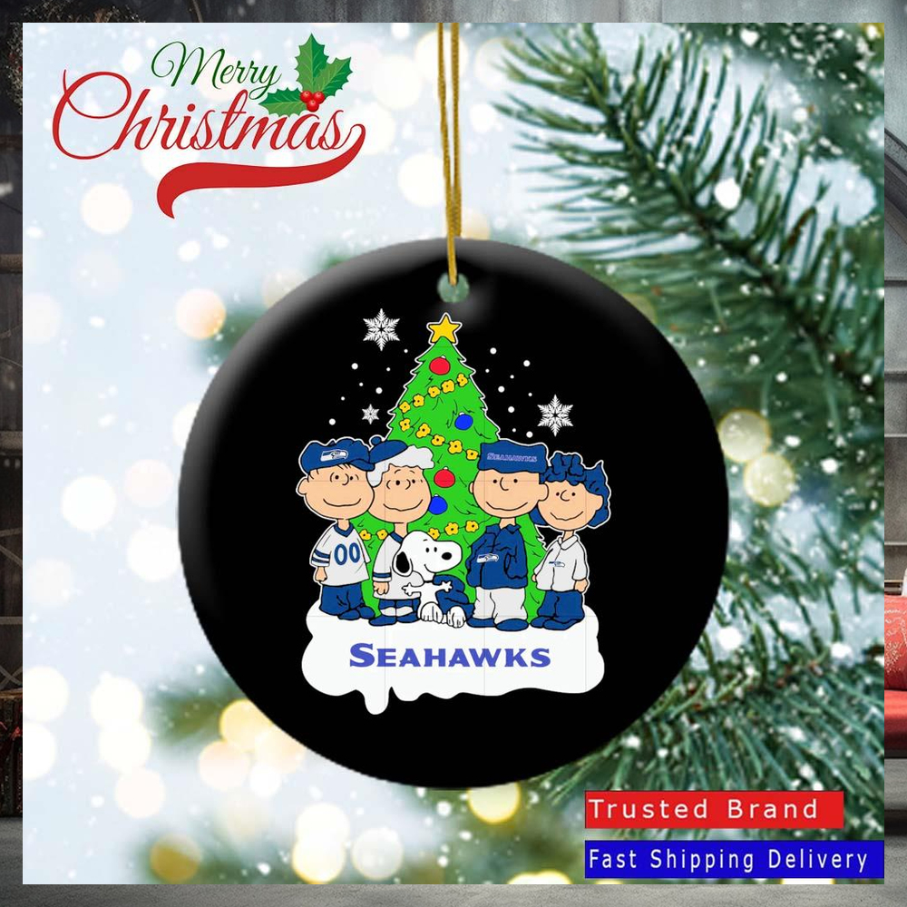 NFL Seattle Seahawks Snoopy The Peanuts Round Ornament NFL Seattle Seahawks Snoopy The Peanuts Round Ornament