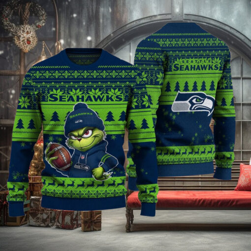 NFL Seattle Seahawks The Grinch Ugly Christmas Sweater