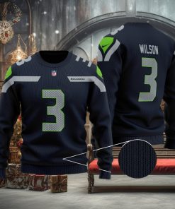 NFL Seattle Seahawks Wintertime 3D Custom Number And Name Ugly Christmas Sweater Black Gift For Fans