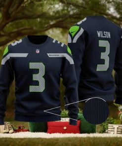 NFL Seattle Seahawks Wintertime 3D Custom Number And Name Ugly Christmas Sweater Black Gift For Fans