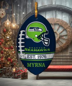 NFL Seattle Seahawks Xmas Custom Name Tree Decorations Ornament
