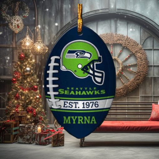 NFL Seattle Seahawks Xmas Custom Name Tree Decorations Ornament