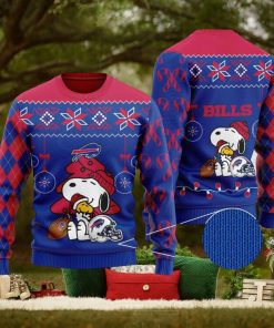 NFL Snoopy And Woodstock Buffalo Bills Christmas Ugly Wool Knitted Sweater