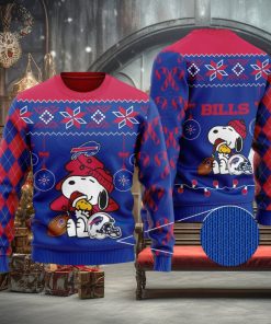 NFL Snoopy And Woodstock Buffalo Bills Christmas Ugly Wool Knitted Sweater