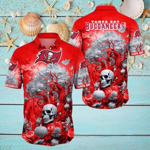 NFL Tampa Bay Buccaneers Halloween Skull Pumpkin Hawaiian Shirt