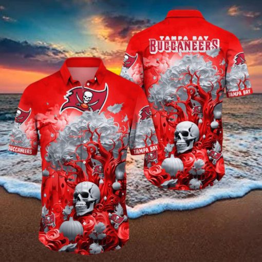 NFL Tampa Bay Buccaneers Halloween Skull Pumpkin Hawaiian Shirt