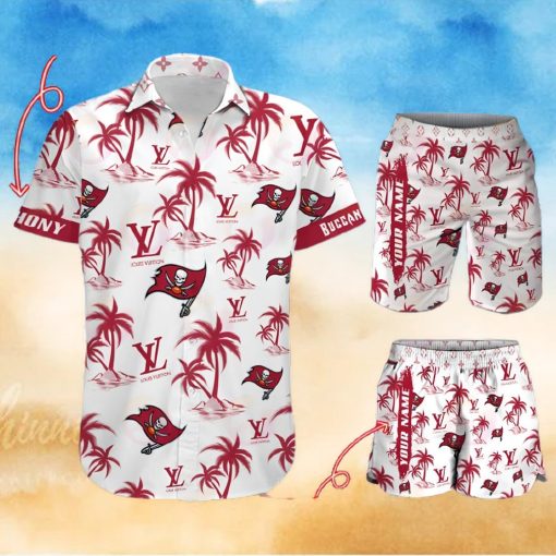 NFL Tampa Bay Buccaneers Louis Vuitton Logo Pattern Hawaiian Shirt & Shorts