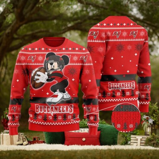 NFL Tampa Bay Buccaneers Mickey Mouse Knitting Pattern Ugly Christmas Holiday Sweater