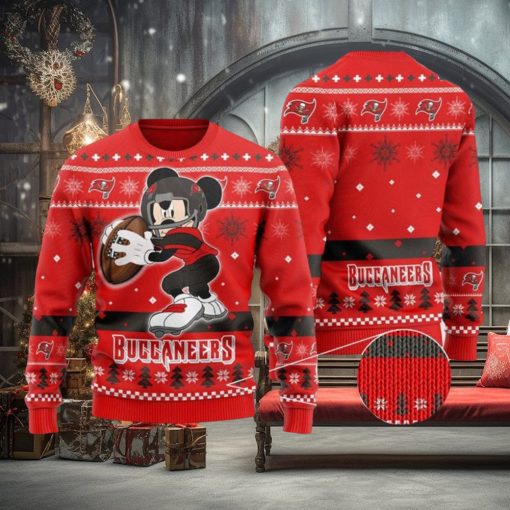 NFL Tampa Bay Buccaneers Mickey Mouse Knitting Pattern Ugly Christmas Holiday Sweater