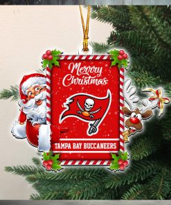 NFL Tampa Bay Buccaneers Santa And Reindeer Custom Shaped Ornament