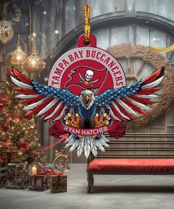 NFL Tampa Bay Buccaneers Xmas American US Eagle Custom Name Ornament