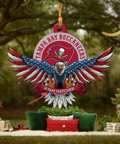 NFL Tampa Bay Buccaneers Xmas American US Eagle Custom Name Ornament