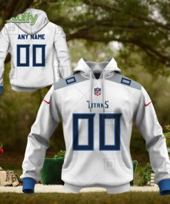 NFL Tennessee Titans Custom Name Number White Road Jersey Pullover Hoodie