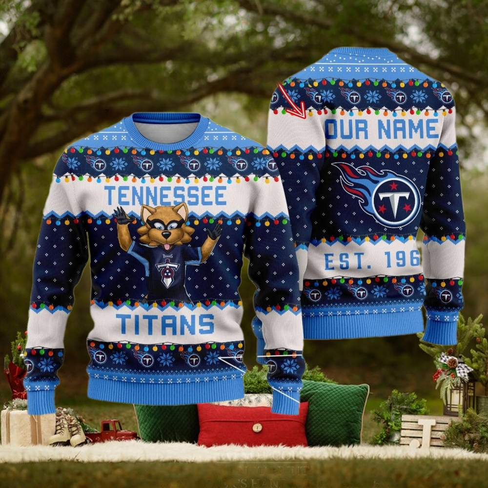 NFL Tennessee Titans Cute Mascot Custom Ugly Christmas Sweater NFL Tennessee Titans Cute Mascot Custom Ugly Christmas Sweater