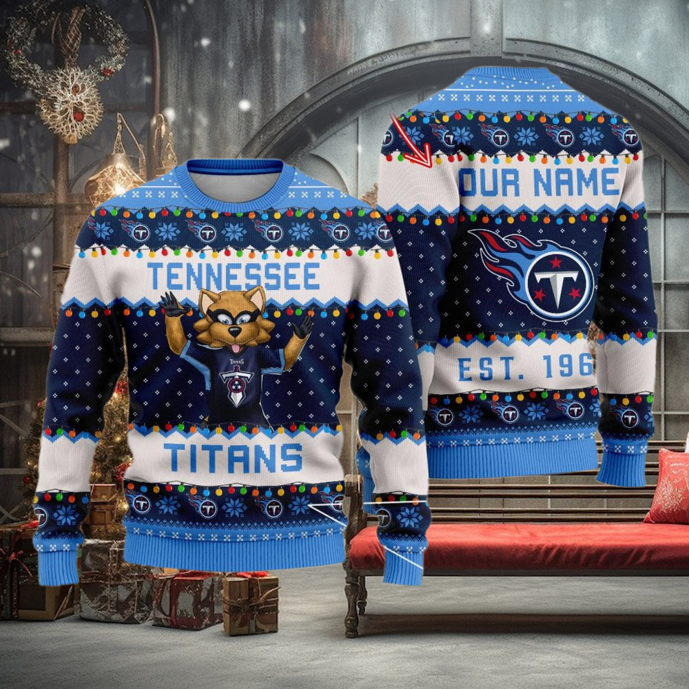 NFL Tennessee Titans Cute Mascot Custom Ugly Christmas Sweater NFL Tennessee Titans Cute Mascot Custom Ugly Christmas Sweater