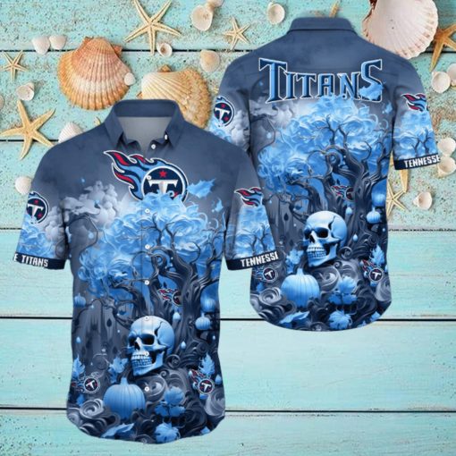 NFL Tennessee Titans Halloween Skull Pumpkin Hawaiian Shirt