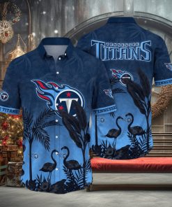 NFL Tennessee Titans Hawaii Shirt Flamingo And Flower Funny Aloha Shirt