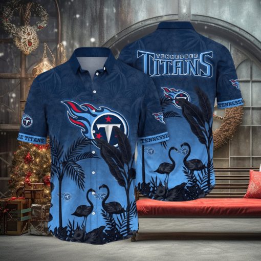 NFL Tennessee Titans Hawaii Shirt Flamingo And Flower Funny Aloha Shirt