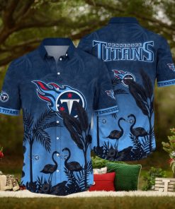 NFL Tennessee Titans Hawaii Shirt Flamingo And Flower Funny Aloha Shirt