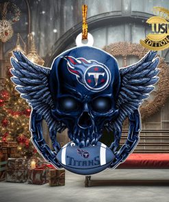 NFL Tennessee Titans Skull 2023 Holiday Xmas Ornament Christmas Gift For Fans