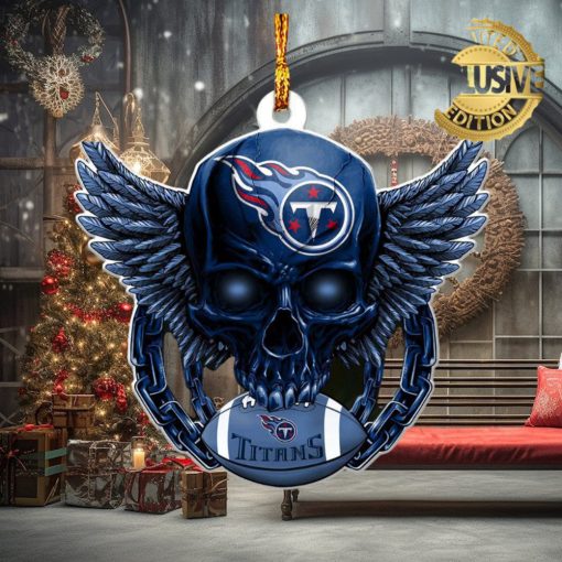 NFL Tennessee Titans Skull 2023 Holiday Xmas Ornament Christmas Gift For Fans