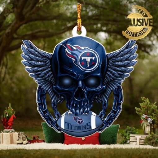 NFL Tennessee Titans Skull 2023 Holiday Xmas Ornament Christmas Gift For Fans