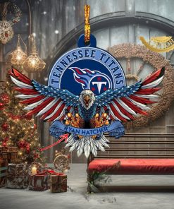 NFL Tennessee Titans Xmas American US Eagle Custom Name Ornament