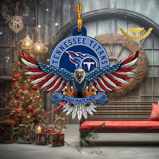 NFL Tennessee Titans Xmas American US Eagle Custom Name Ornament