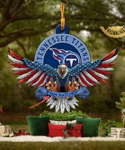 NFL Tennessee Titans Xmas American US Eagle Custom Name Ornament