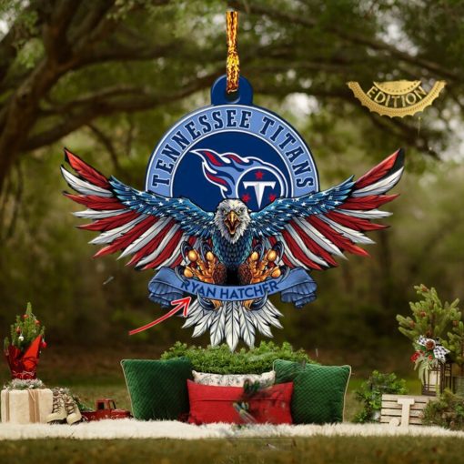 NFL Tennessee Titans Xmas American US Eagle Custom Name Ornament