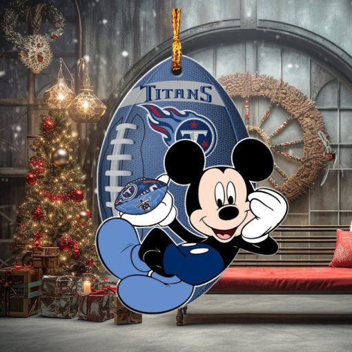 NFL Tennessee Titans Xmas Gift Mickey Mouse Custom Name For Christmas Tree Decorations Ornament