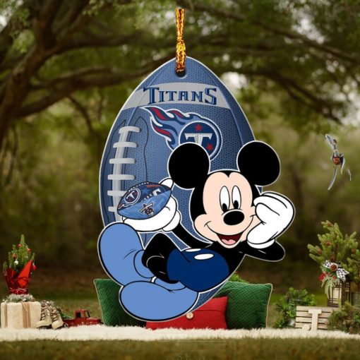 NFL Tennessee Titans Xmas Gift Mickey Mouse Custom Name For Christmas Tree Decorations Ornament