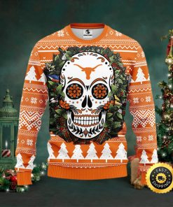 NFL Texas Longhorns Skull Flower Ugly Christmas Ugly Sweater