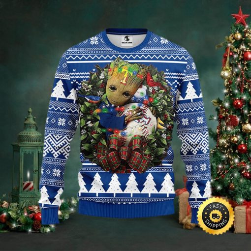 NFL Texas Rangers Groot Hug Christmas Ugly Sweater
