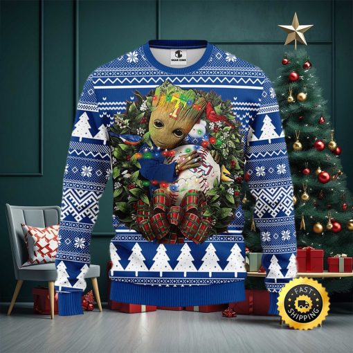 NFL Texas Rangers Groot Hug Christmas Ugly Sweater