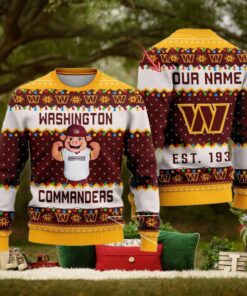 NFL Washington Commanders Cute Mascot Custom Ugly Christmas Sweater