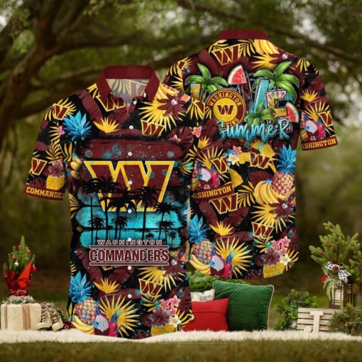 NFL Washington Commanders Hawaii Shirt Flower Relaxed Island Wear